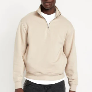 Sweat à capuche 1/4 zippé en coton pour homme · 1