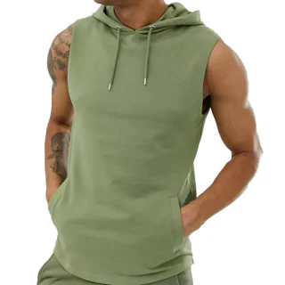 Ärmelloser Herren-Kapuzenpullover aus Baumwolle · 4