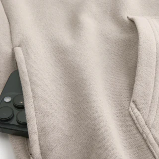 Sudadera con capucha de algodón con cremallera corta para hombre · 3