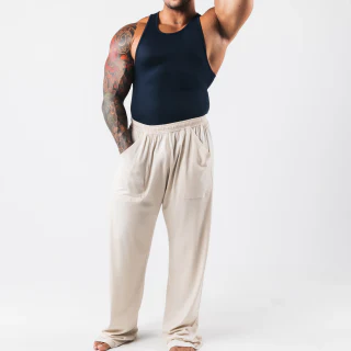 Men's slim-fit cotton/spandex tank top · 2
