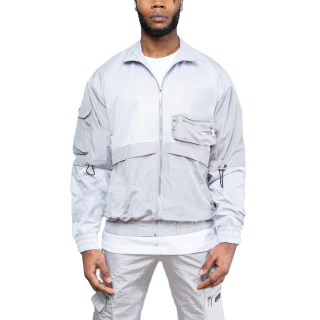 Pantalon de jogging cargo zippé en polyester pour homme · 2