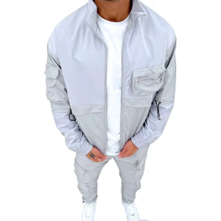 Pantalon de jogging cargo zippé en polyester pour homme · 3