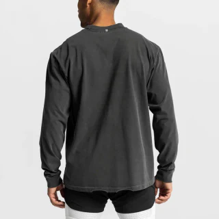 Men's heavyweight long-sleeve crew-neck T-shirt · 2