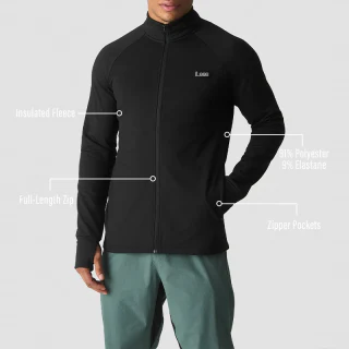 Men's zip-up long-sleeve polyester/spandex jacket · 4