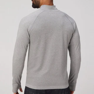 T-shirt da uomo a maniche lunghe con zip a un quarto · 2