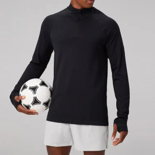 T-shirt da uomo a maniche lunghe con zip a un quarto · 3