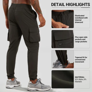 Joggers cargo ligeros de nailon para hombre · 2