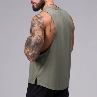 Camiseta sin mangas de secado rápido de poliéster/spandex para hombre · 3