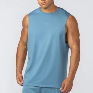 Schnell trocknendes Herren-Tanktop aus Baumwolle mit Rundhalsausschnitt · 4
