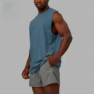 Camiseta sin mangas de algodón/poliéster para hombre. · 2