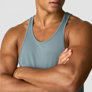 Camiseta sin mangas de spandex para hombre · 4