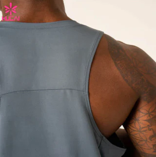 Débardeur de gymnastique respirant en coton et spandex athlétique en gros personnalisé pour hommes · 3