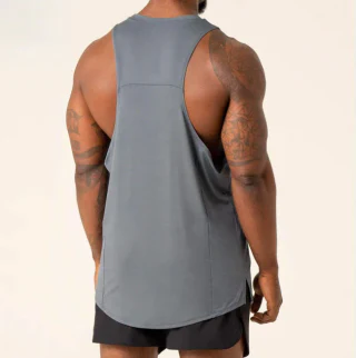 Débardeur de gymnastique respirant en coton et spandex athlétique en gros personnalisé pour hommes · 4