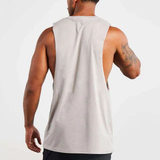 Kundenspezifisches, atmungsaktives Gym-Tanktop aus athletischem Baumwoll-Spandex im Großhandel für Herren · 3