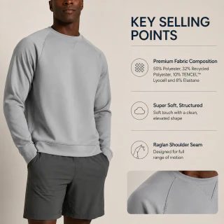 Men's crew-neck raglan sweatshirt · 2