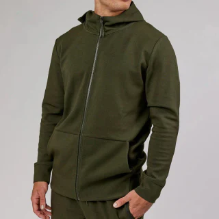 Sudadera con capucha de hombre con cremallera de algodón/poliéster · 1