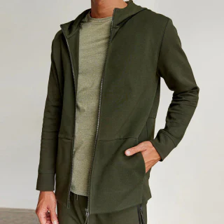 Sudadera con capucha de hombre con cremallera de algodón/poliéster · 4
