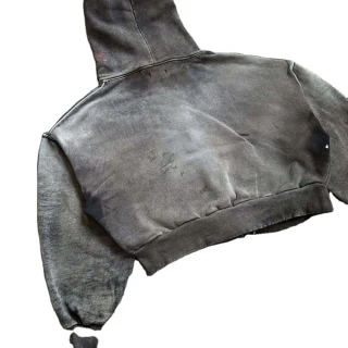 Schwerer Herren-Kapuzenpullover aus Acid-Wash-Baumwolle · 3