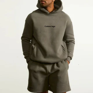 Übergroßer, schwerer Herren-Kapuzenpullover aus Baumwolle/Polyester · 350 g/m² · 4