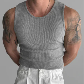Camiseta de tirantes de algodón sin mangas para hombre · 230 GSM · 3