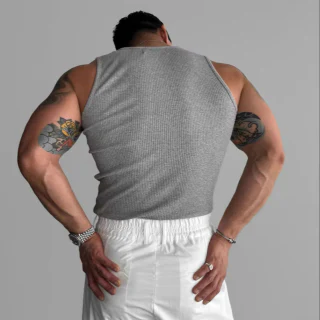 Camiseta de tirantes de algodón sin mangas para hombre · 230 GSM · 4