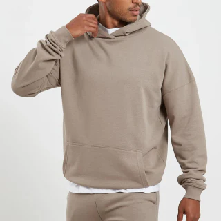 Felpa con cappuccio oversize da uomo in cotone · 1