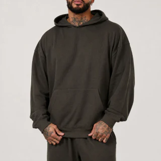 Übergroßer Herren-Hoodie aus Waffelstrick aus Baumwolle/Polyester · 1