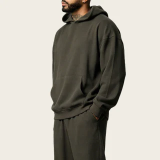 Übergroßer Herren-Hoodie aus Waffelstrick aus Baumwolle/Polyester · 2
