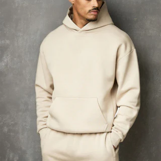 Men's oversized heavyweight cotton hoodie · 1
