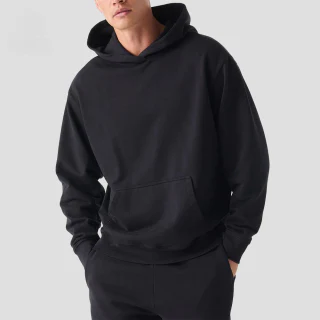 เสื้อฮู้ดผ้าฝ้ายเนื้อหนาทรงโอเวอร์ไซส์สำหรับผู้ชายและผู้หญิง · 1
