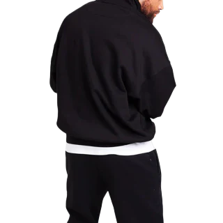 Felpa oversize da uomo in cotone/poliestere con zip a un quarto · 3