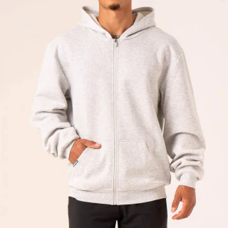 Sweat à capuche zippé épais oversize pour homme · 1
