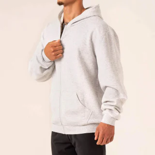 Sweat à capuche zippé épais oversize pour homme · 2