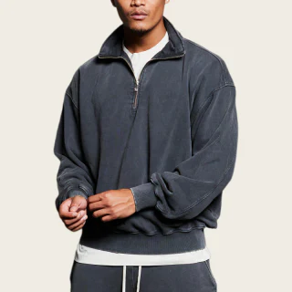 Men's oversized heavyweight acid-wash sweatshirt · 1