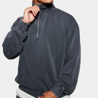 Men's oversized heavyweight acid-wash sweatshirt · 2