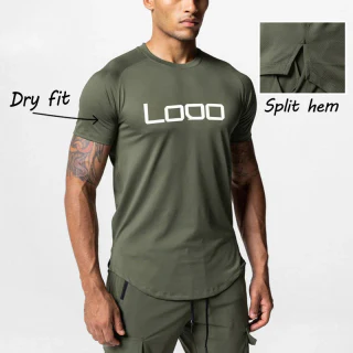 Camiseta de poliéster/spandex de secado rápido para hombre · 1