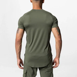 Camiseta de poliéster/spandex de secado rápido para hombre · 2