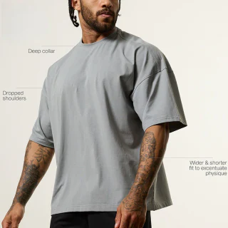 Camiseta masculina oversized de algodão/elastano · 3