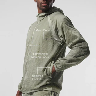 Men's quick-dry zip-up polyester/nylon jacket · 1