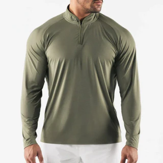 T-shirt da uomo slim fit con zip a un quarto e maniche lunghe · 1