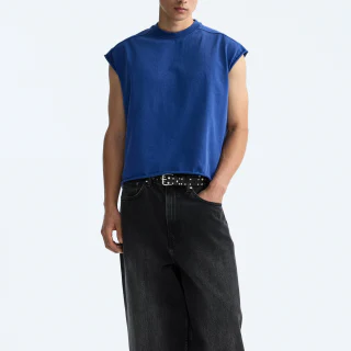 Men's boxy-fit sleeveless cotton tank top · 2