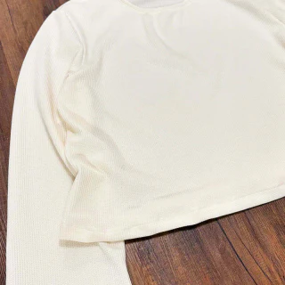 大輪廓華夫格針織棉質 T 卹 · 5