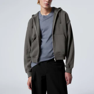 Men's oversized heavyweight zip-up cotton/polyester hoodie · 1
