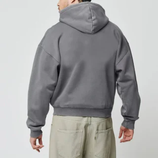 Schwerer, übergroßer Herren-Kapuzenpullover mit Reißverschluss · 2
