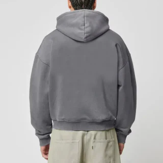 Schwerer, übergroßer Herren-Kapuzenpullover mit Reißverschluss · 5
