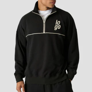 Men's quarter-zip cotton/polyester hoodie · 4