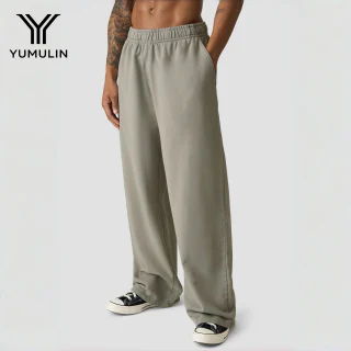 Men's oversized straight-leg cotton pants · 1
