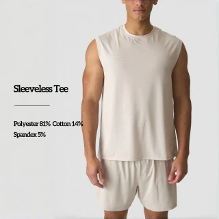 Camiseta sin mangas de algodón/poliéster para hombre. · 1