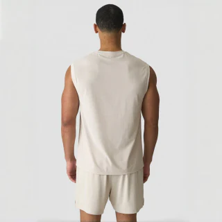 Camiseta sin mangas de algodón/poliéster para hombre. · 2