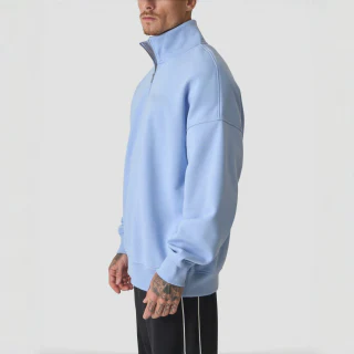 Men's quarter-zip cotton/polyester hoodie · 4